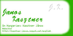 janos kasztner business card